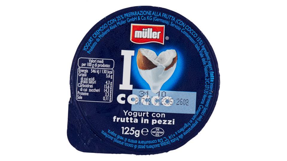 Müller Yogurt con frutta in pezzi Cocco