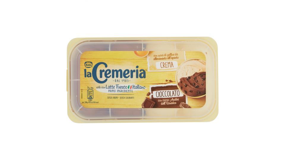 MOTTA LA CREMERIA Crema-Cioccolato Gelato Crema e Cacao con Granella di Cioccolato Vaschetta