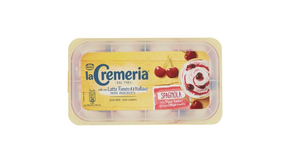 MOTTA LA CREMERIA Spagnola Gelato alla Panna variegato Amarena con Latte Fresco Vaschetta