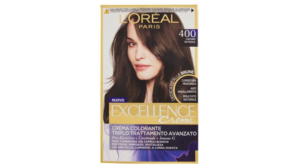 L'Oréal Paris Excellence Créme Dedicato alle Brune Colorazione Permanente, Massima Copertura Capelli