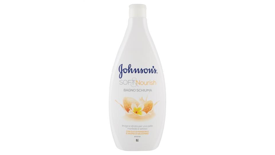 Johnson's Soft & Nourish Bagno Schiuma con Olio di Mandorle e Aroma di Gelsomino