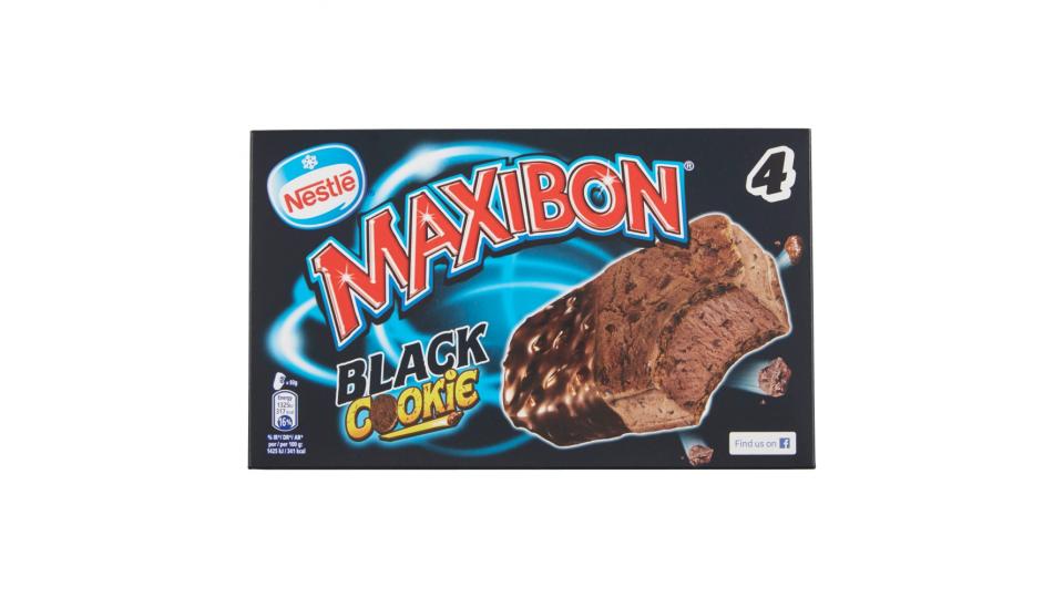 MAXIBON MOTTA COOKIE BLACK biscotto con gelato al Cioccolato Fondente e Granella