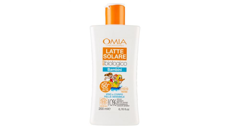 Omia Laboratoires eco biologico Latte Solare Bambini Viso e Corpo SPF 50+ Molto Alta