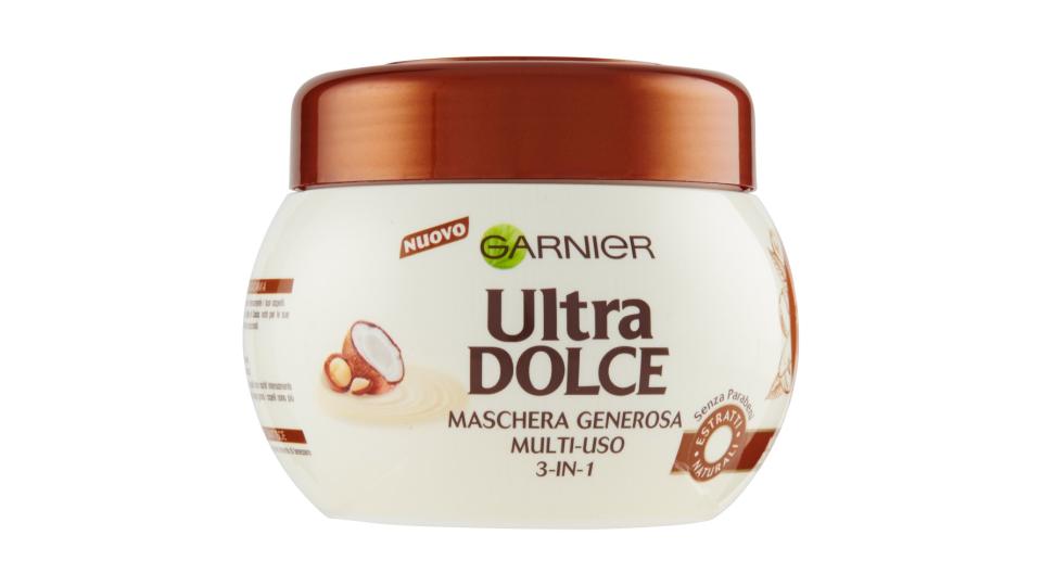 Garnier Ultra Dolce Crema di Cocco e Macadamia - Maschera multi-uso 3-in-1 nutriente