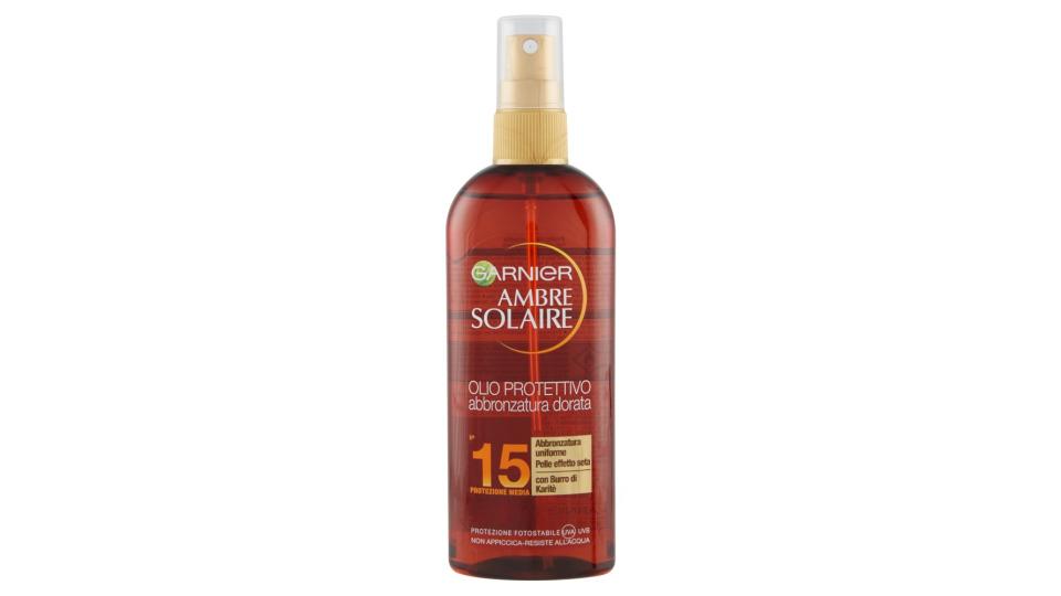 Garnier Ambre Solaire Protezione solare, Olio protettivo con Burro di Karitè IP 15