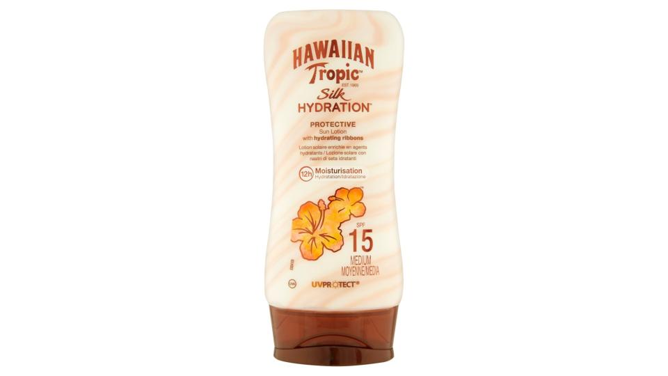 Hawaiian Tropic Silk hydration Protective sun lotion with hydrating ribbons SPF 15 media