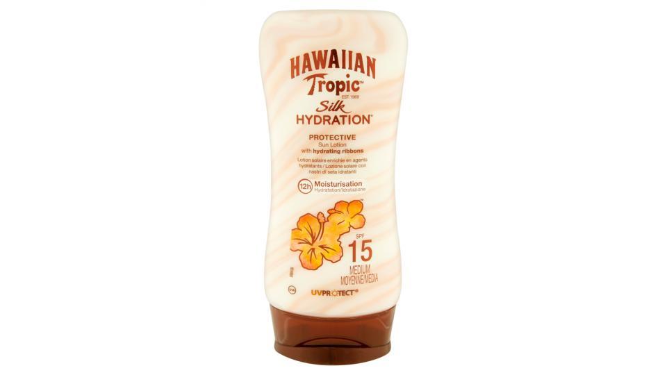 Hawaiian Tropic Silk hydration Protective sun lotion with hydrating ribbons SPF 15 media