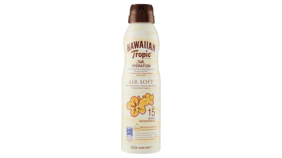 Hawaiian Tropic Silk Hydration Protezione solare a spray continuo Air Soft SPF 15 Media