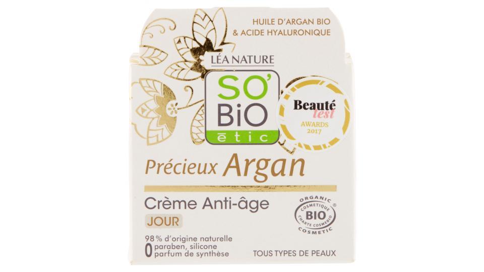 SO'BiO étic Précieux Argan Crème Anti-Âge Jour Tous Types de Peaux