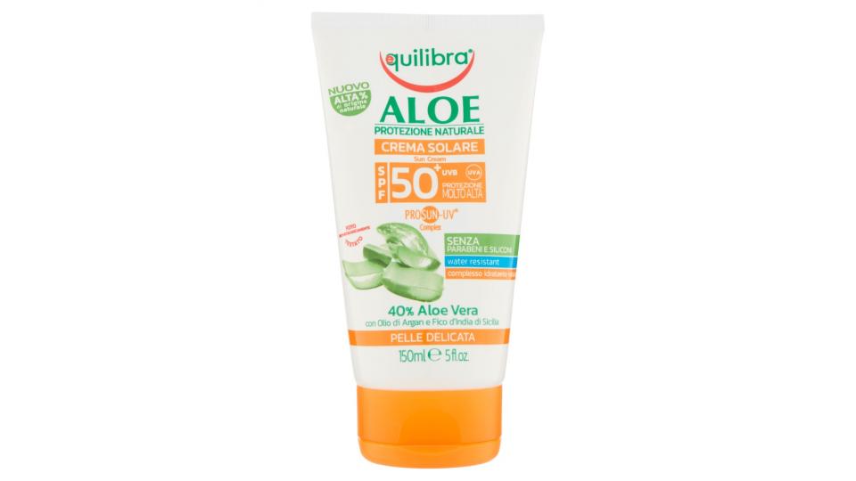 equilibra Aloe Crema Solare SPF 50+ Pelle Delicata