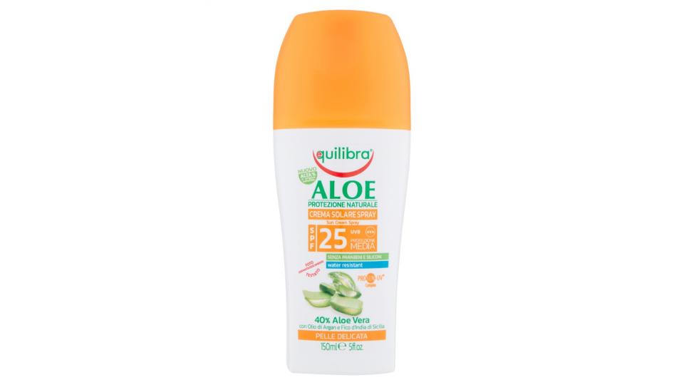 equilibra Aloe Crema Solare Spray SPF 25 Pelle Delicata