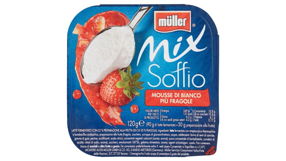 Müller, Mix Soffio mousse di bianco più fragole