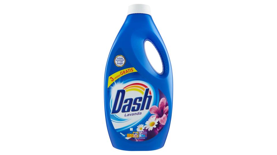 Dash Detersivo Liquido Lavatrice Lavanda 23 Lavaggi + 3 Gratis =