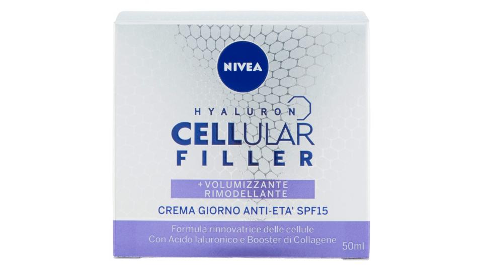 Nivea Hyaluron Cellular Filler + Volumizzante Rimodellante Crema Giorno Anti-Età SPF15