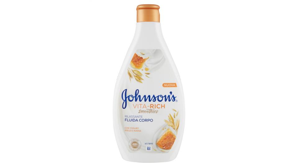 Johnson's Vita-Rich smoothies Fluida Corpo Rilassante con Yogurt, Miele e Avena