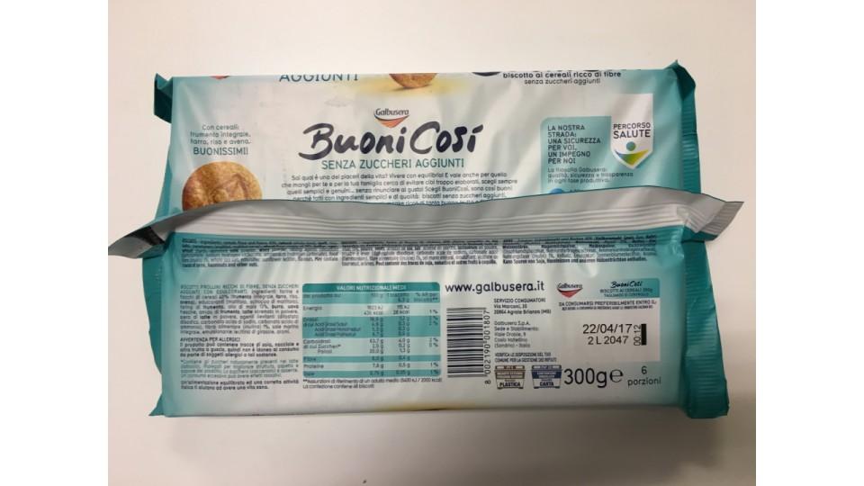 Galbusera BuoniCosì biscotto ai cereali senza zuccheri