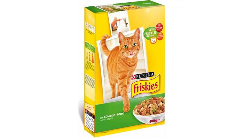 Friskies Purina gatto crocchette adult con coniglio, pollo e verdure scatola