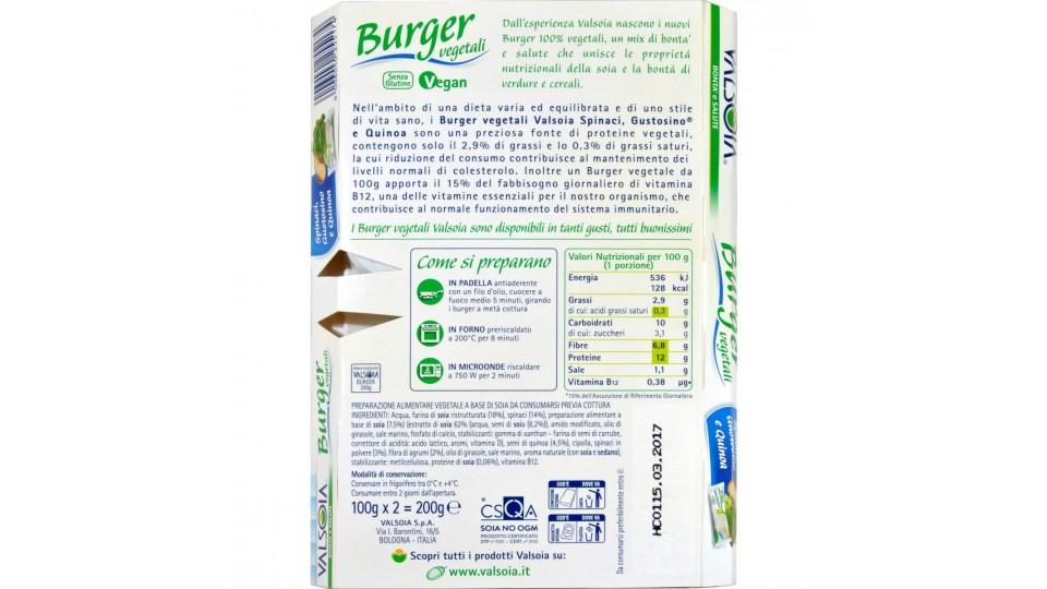 Valsoia Burger spinaci gustosino e quinoa gr