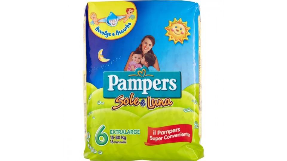 Pampers sole luna pannolini extra large x16