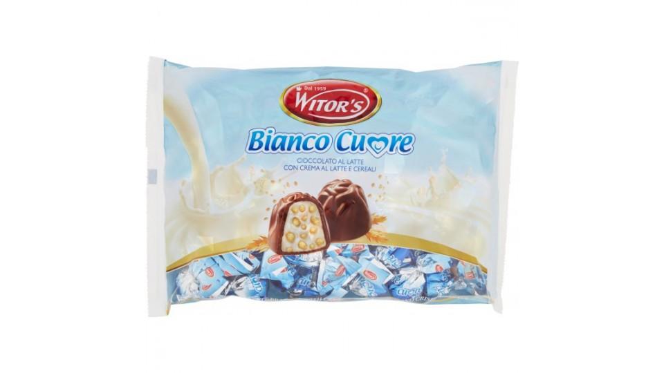 Witor's Bianco Cuore Cioccolato al Latte con Crema al Latte e Cereali