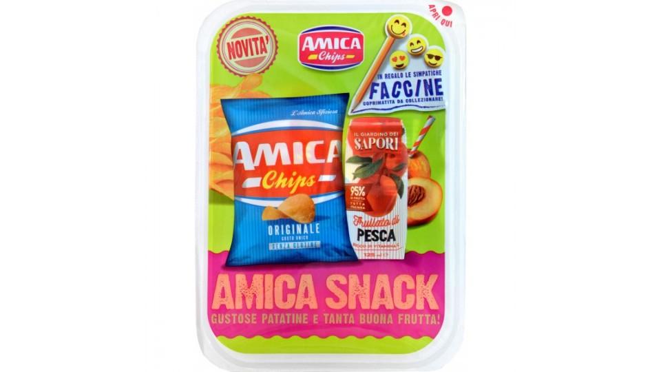 Amica Chips Amica Snack Originale 20 g + Il Giardino dei Sapori Frullato di Pesca