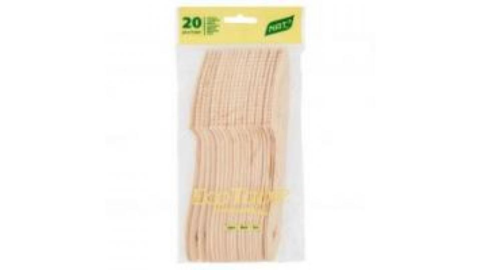 Nat3 Ecotable Biodegradable 20 Coltelli Legno