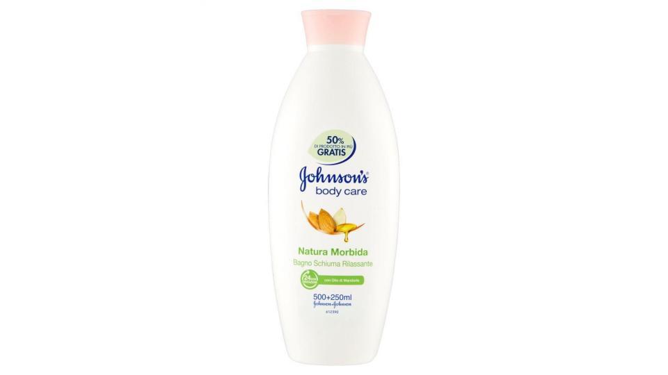 Johnson'S Body Care - Bagno Schiuma Rilassante - Natura Morbida, 24 Ore Idratazione, Con Olio Di Mandorle - 500+250Ml