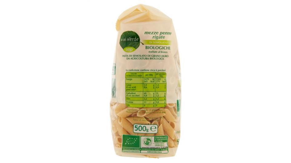 Mezze Penne Rigate Di Semolato Biologiche