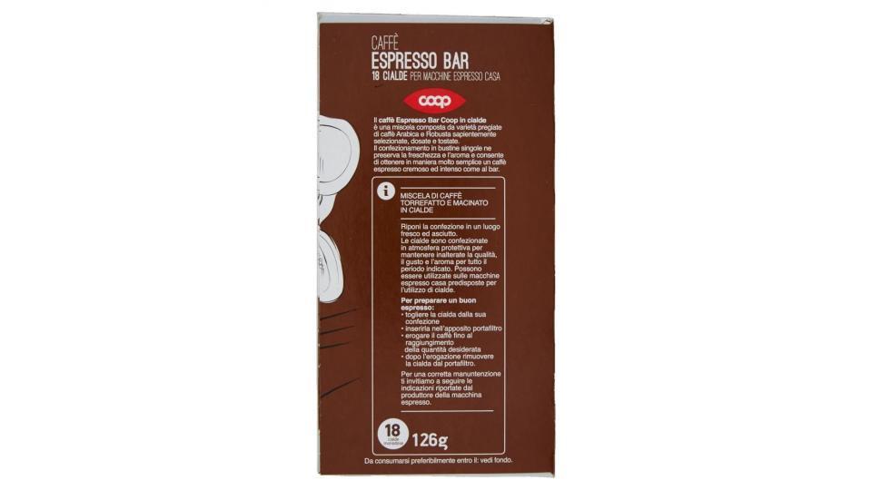 Caffè Espresso Bar 18 Cialde Monodose 126 G Per Macchine Espresso Casa