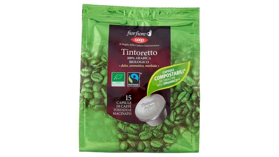 Tintoretto 100% Arabica Biologico 15 Capsule Di Caffè Tostato E Macinato