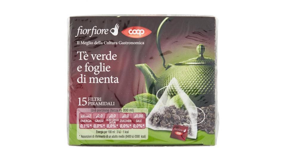 Tè Verde E Foglie Di Menta