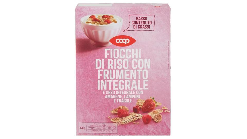 Fiocchi Di Riso Con Frumento Integrale E Orzo Integrale Con Amarene, Lamponi E Fragole