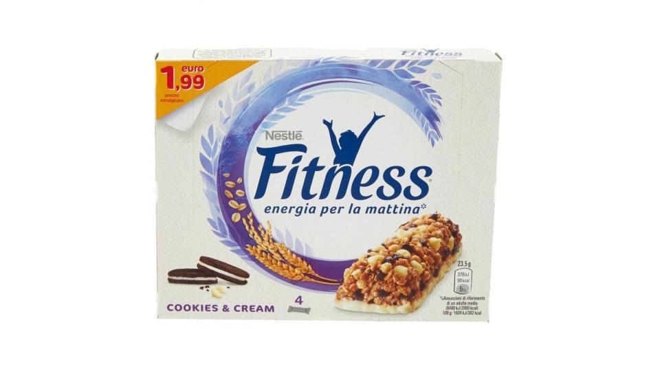 Fitness Cookies&cream Barretta Di Cereali Integrali, Biscotti Al Cacao E Cioccolato Bianco