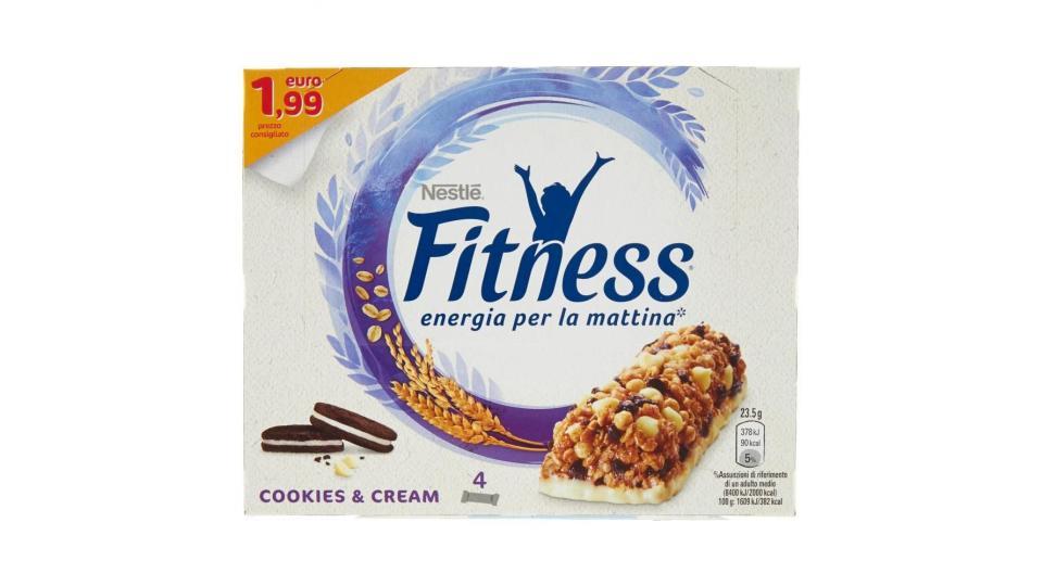 Fitness Cookies&cream Barretta Di Cereali Integrali, Biscotti Al Cacao E Cioccolato Bianco