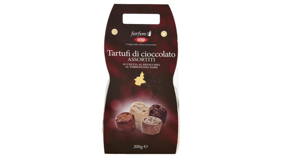 Tartufi Di Cioccolato Assortiti Al Cocco, Al Pistacchio, Al Torroncino, Dark