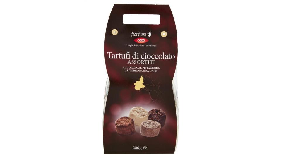 Tartufi Di Cioccolato Assortiti Al Cocco, Al Pistacchio, Al Torroncino, Dark