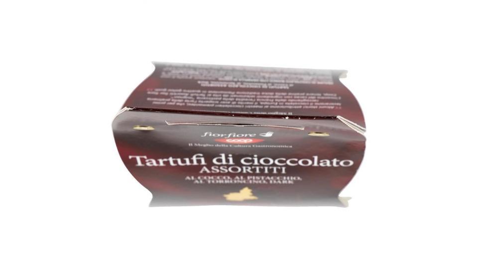 Tartufi Di Cioccolato Assortiti Al Cocco, Al Pistacchio, Al Torroncino, Dark
