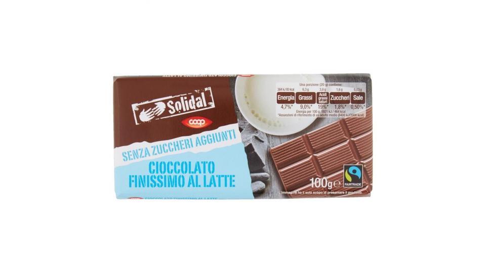 Cioccolato Finissimo Al Latte Senza Zuccheri Aggiunti