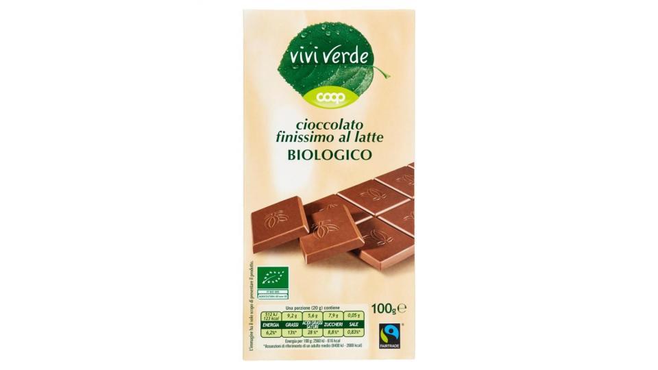 Vivi Verde Cioccolato Finissimo Al Latte Biologico