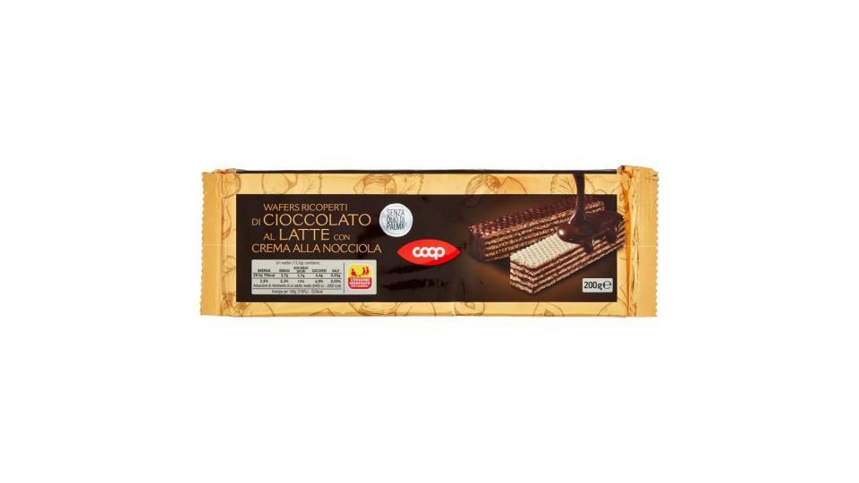 Wafers Ricoperti Di Cioccolato Al Latte Con Crema Alla Nocciola