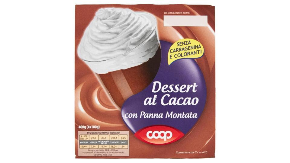 Dessert Al Cacao Con Panna Montata