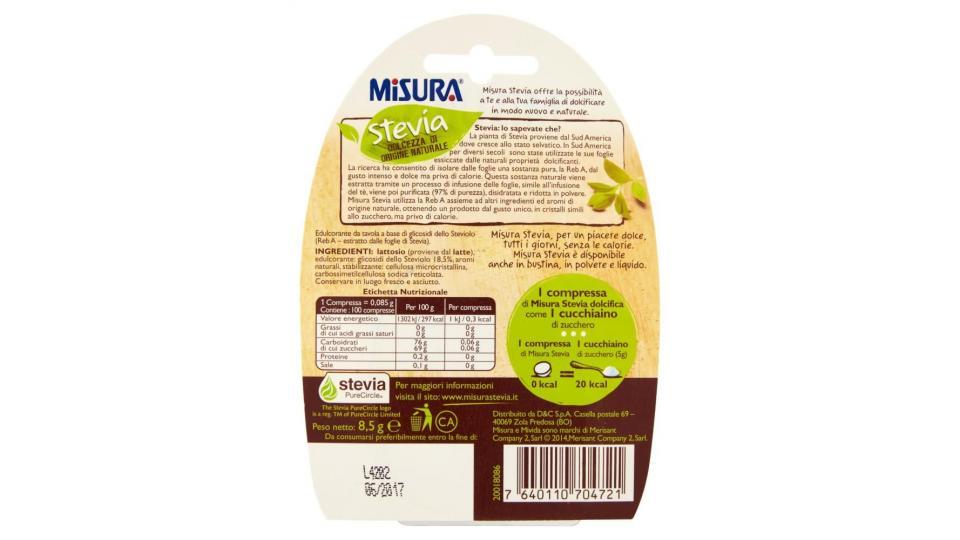 Misura Stevia Dolcificante In Compresse 100 Compresse