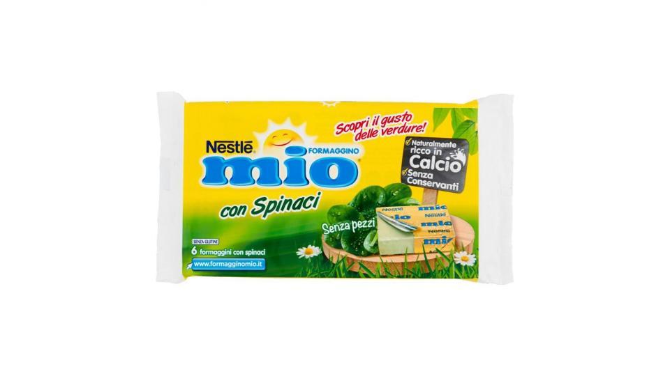 Mio Formaggino Con Spinaci Formaggio Fuso Con Purea Di Spinaci 125g (6 Formaggini)