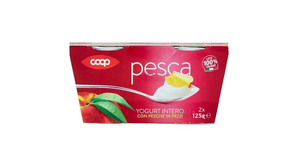 Yogurt Intero Con Pesche In Pezzi