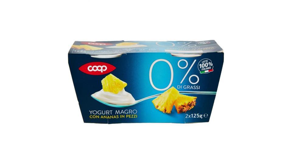 0% Di Grassi Yogurt Magro Con Ananas In Pezzi