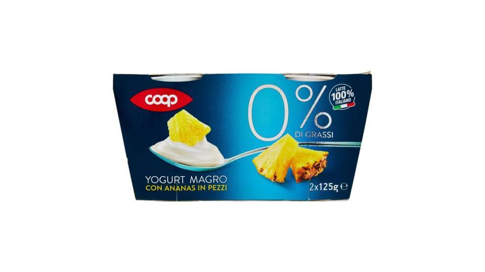0% Di Grassi Yogurt Magro Con Ananas In Pezzi