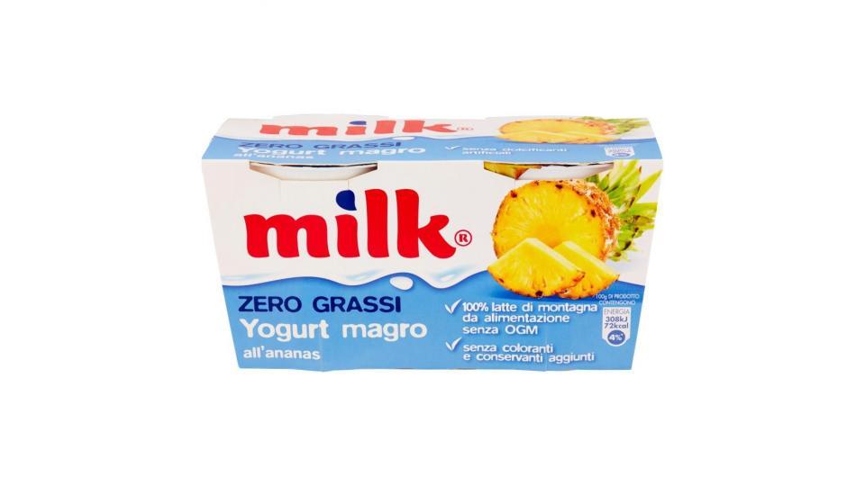 Milk Zero Grassi Yogurt Magro All'ananas