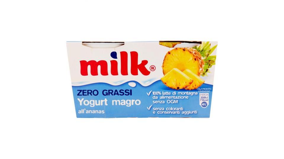 Milk Zero Grassi Yogurt Magro All'ananas