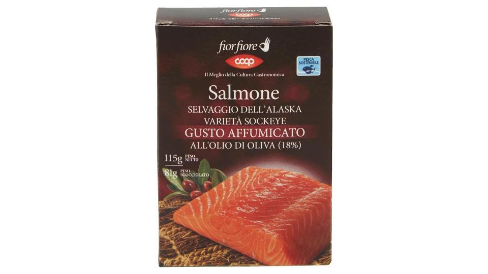 Salmone Selvaggio Dell'alaska Varietà Sockeye Gusto Affumicato All'olio Di Oliva (18%)