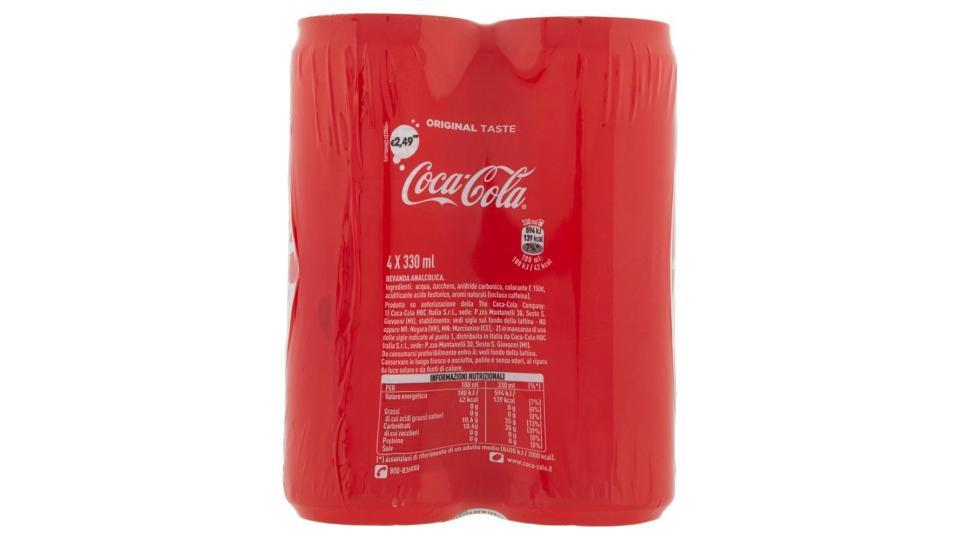 Coca-cola Original Taste Lattina Da 330ml Confezione